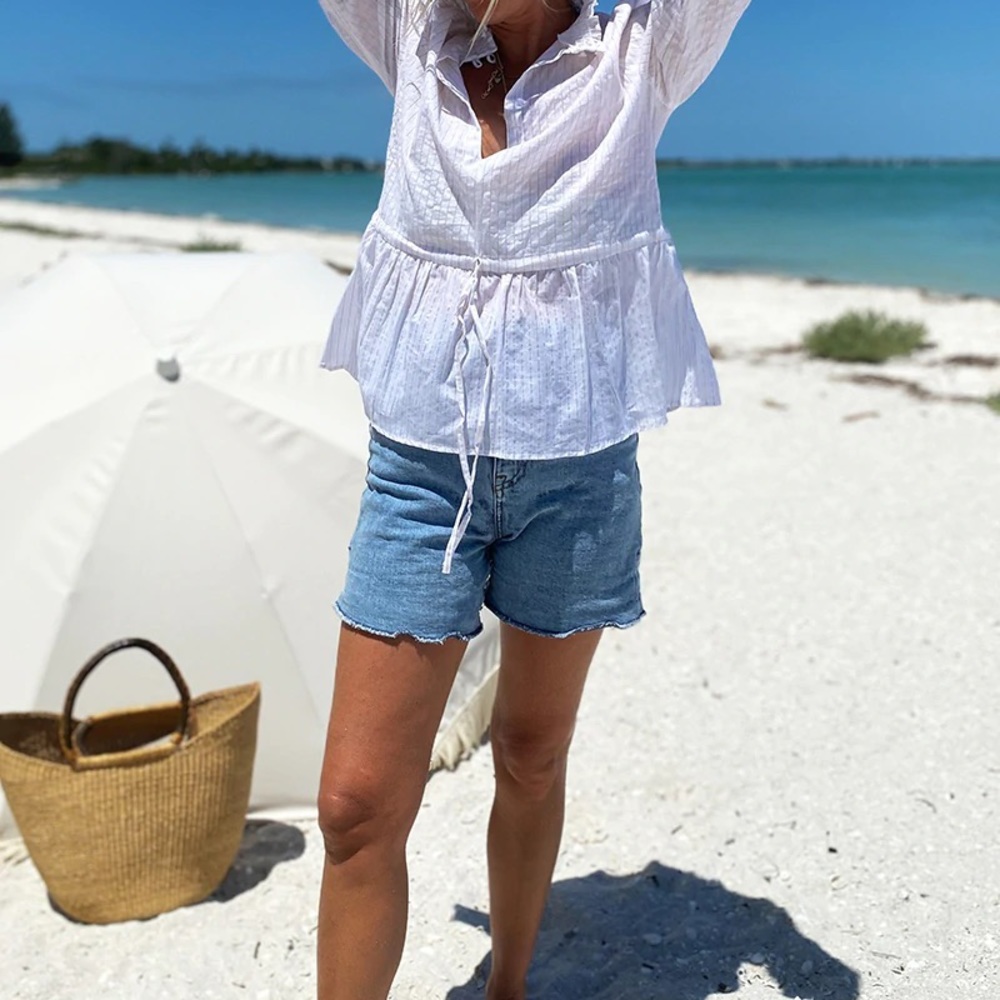 NWT Emerson Fry LUCYBELLA TOP - WHITE LUREX size XS/S